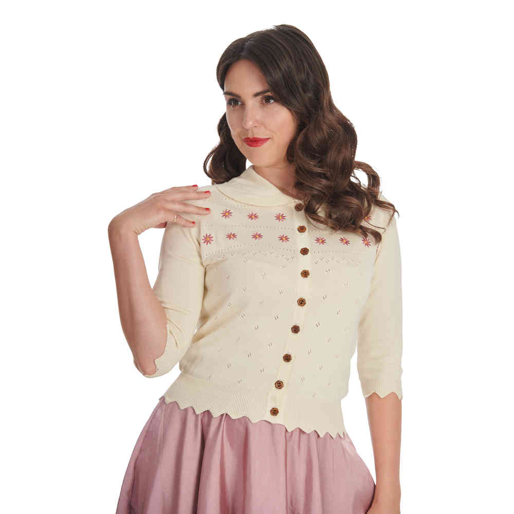 Banned - Rose Cardigan - Wit